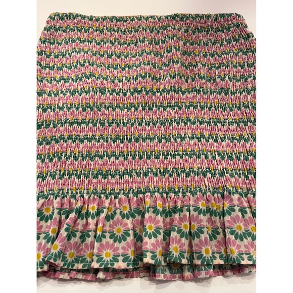 Zara Printed Smocked Mini Skirt Floral Pattern Stretchy Size Medium - Picture 2 of 5